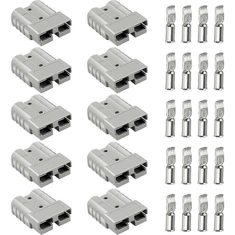 Kit de 10 connecteurs rapides 50 A pour batterie, compatible avec les treuils de dépannage, les systèmes de remorquage et les applications solaires. (1/5)