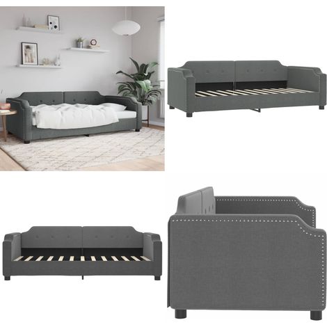 Tagesbett Dunkelgrau 90x200 cm Stoff - Schlafsofa - Bettsofa - Gästebett - Wohnzimmermöbel - Schlafzimmermöbel - Home & Living (1/5)