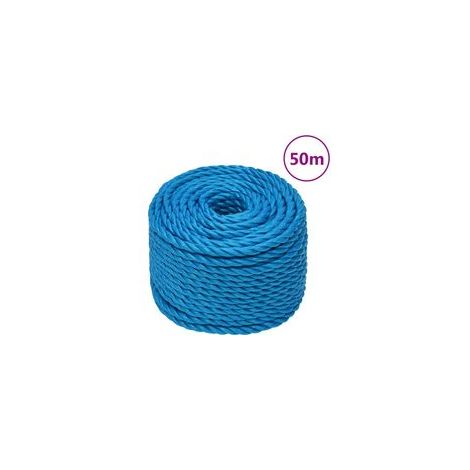 Blaues Arbeitsseil, 12 mm, 50 m, Polypropylen-Crezuo