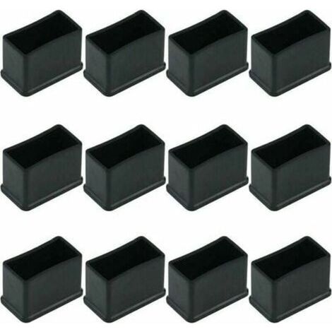 Set of 12 tips of protection in felt of rubber for feet of table and chair Black 15 x 30 mm Protection of the floor and adhesion increased (1/4)