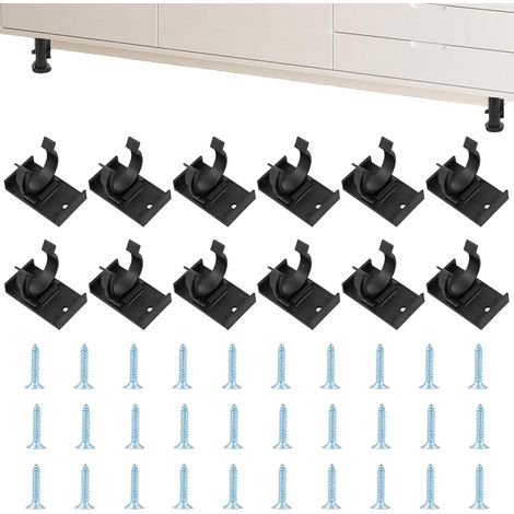 12pcs Attache Plinthe Cuisine,Fixation Plinthe Cuisine,Clip Plinthe Cuisine,Clip De Fixation Pour Plinthes, Clips Pour Plinthes De Cuisine, Avec 30 Vis, Pour Pieds De Cuisine De 26 À 28 mm (1/5)
