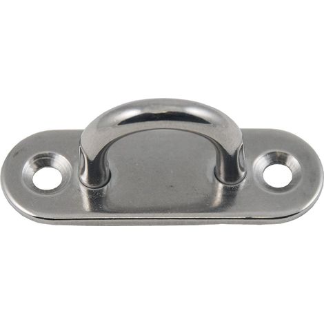 Lot de 2 platines à œil, acier inoxydable, diamètre fil 5 mm, entraxe 12 mm, résistance 360 kg, pour fixation temporaire