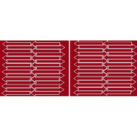 Adesivi a forma di freccia, 10x2 cm, 60 pezzi, rosso scuro lucido.