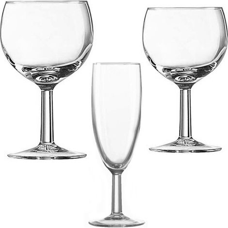 Bicchieri con piede set da 6 calice fluit acqua vino ballon  per prosecco cockta - decoro: Calice fluite (1/5)