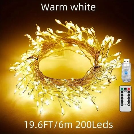 Ghirlanda di stelle cadenti a LED con otto modalità di lampeggio, telecomando e timer per decorazioni natalizie di finestre e giardino - Crezuo