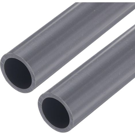 Tuyau Rigide PVC Tube Rond Tuyau Matériel Tuyauterie 15.4mm ID 20mm OD 9" Longueur Gris Clair Haute Résistance Aux Chocs pour Tuyau D'Eau, Bricolage, Gaine Câble 2Pièces (1/5)