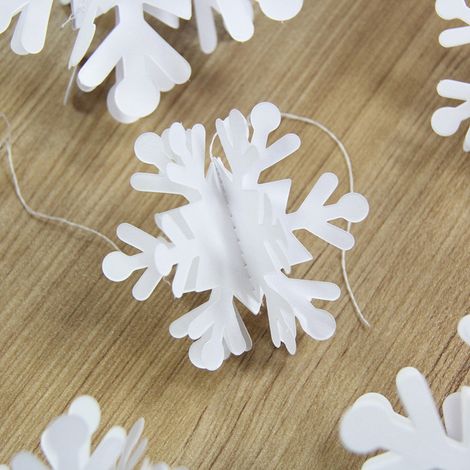 Guirlande de flocons de neige de 3 mètres, 3 tailles, décorations pour la maison et les fêtes de Noël.