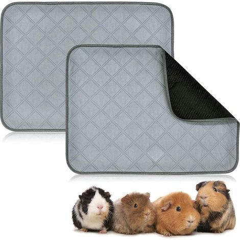 Set mit 2 waschbaren, saugfähigen Matten für Nagerkäfige, wiederverwendbar, 60 × 45 cm (1/5)