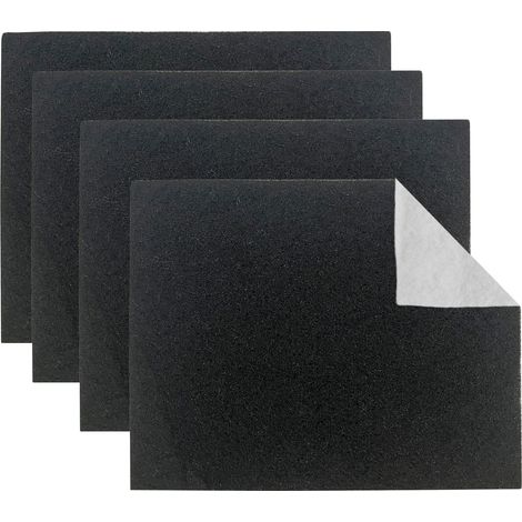Relaxdays Set 4 filtri cappa 47x57, universali in TNT, ricambio antiodore con carbone attivo, nero/bianco