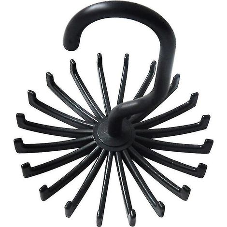 Crochets pivotants réglables, mini porte-cravates/nœuds papillon ronds en plastique, rotatifs et détachables (noir) (1 pièce) (1/4)