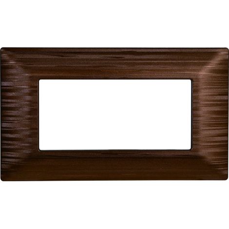 Plaque compatibles Bticino Matix 4 modules plastique couleur bronze satiné (1/2)