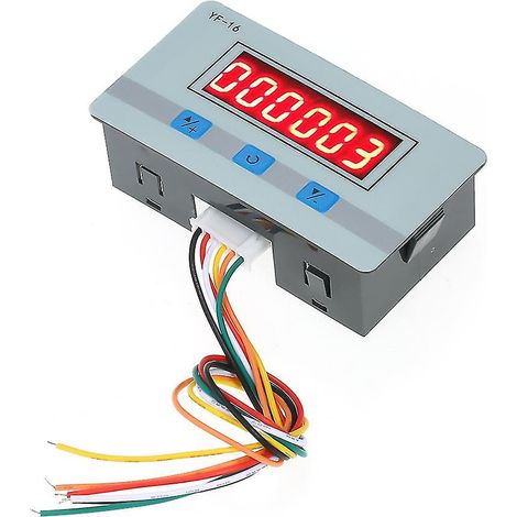 Mini compteur numérique LED, totalisateur électronique 5-24 V CC/CA avec interfaces de signaux NPN et PNP, plage de comptage de 1 à 999 999. (1/5)