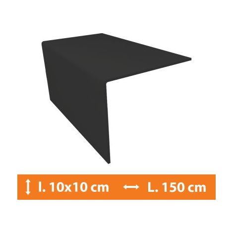 Direct Fenêtres – Cornière PVC gris 10 x 10 cm – Longueur 150 cm – Traitement anti UV pour finition intérieure et extérieure