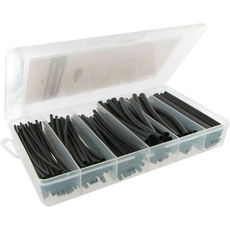 Coffret de 100 gaines thermorétractables noires (1/2)