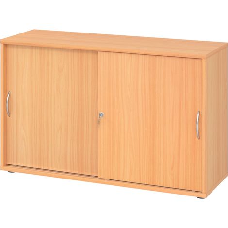 bümö Schiebetürenschrank office - 2 Ordnerhöhen Buche (1/5)