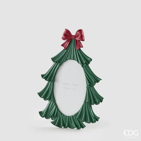 EDG Enzo De Gasperi Portafoto Pino con Fiocco Green 18,5x1,5xH25 cm – Decorazione di Natale (1/2)