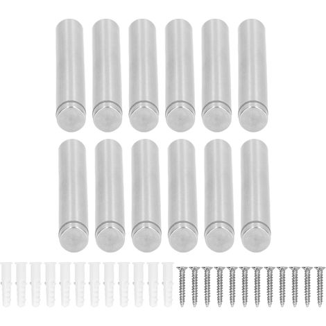 12er-Set Abstandsschrauben 12x80mm Edelstahl Montageglas-Befestigungsmaterial Werbeschrauben-Set für den Heimgebrauch (1/5)