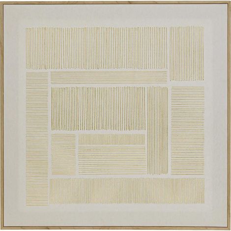 Toile Imprimée Métallisée "Idrissa" 58x58cm Beige (1/4)