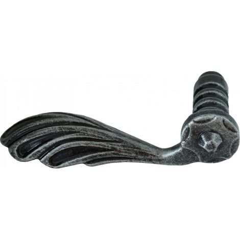 Poignée de porte femelle MODELE GAUCHE - Hauteur 55mm Longueur 125mm pour tige carrée de 8mm - Fer - DECO FER FORGE