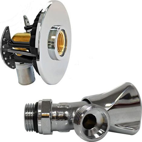 Pack sortie de cloison FIXOPLAC machine à laver - raccord coudé multicouche à sertir Ø16 - F 1/2" (15/21) + robinet - Somatherm (1/4)
