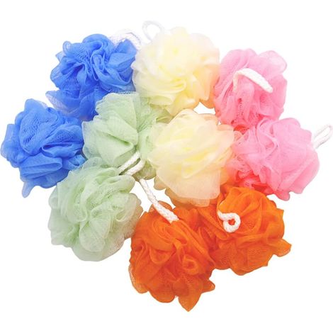 Loofah - Éponge De Douche En Maille PE - Boule De Bains Exfoliante - 10 Pièces - 12 Cm De Diamètre - Pour Hommes Et Femmes (1/5)