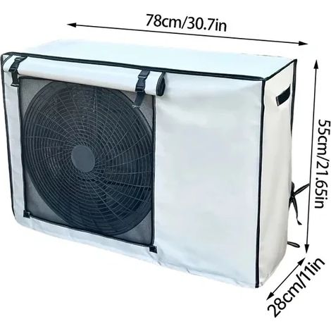 (78x55x28cm) Couvercle de moteur de climatiseur extérieur, fixé par des clips, résistant à la neige et au vent. (1/5)