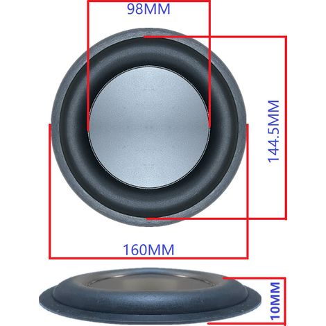 160 mm (6.5 inch) bass diaphragm, low frequency radiator, speaker enclosure, passive diaphragm, passive low frequency diaphragm resonator. (1/4)