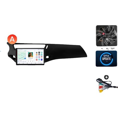 Radio para coche, pantalla táctil, sistema de navegación, compatible con Citroën C3 Mk2 (A51) / DS 3 2009-2016, navegación GPS Android con ventilador de refrigeración integrado, V7 (8GB-256GB) - A (1/2)