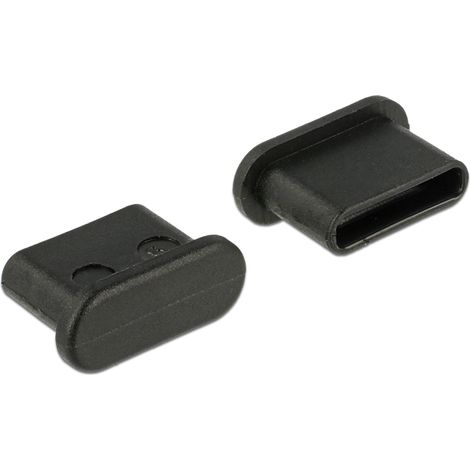 Delock Cubierta antipolvo para USB Type-C⢠hembra sin agarre 10 piezas en negro