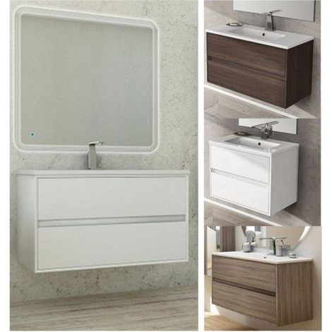 Bagno Italia Mobile da bagno 74 cm colore larice arredo sospeso moderno (1/4)
