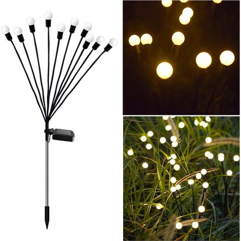 Solarbetriebene Gartenleuchte mit intelligenter Lichtsteuerung, hell, wasserdicht, 10 Leuchten, warmweißes Licht (1/5)