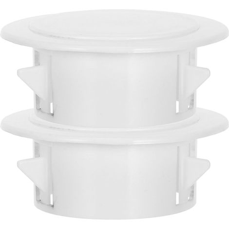 2 Pièces Cache-trou Mural Décoratif Rond 63-76 Mm en Abs Blanc Résistance la Déformation et Fixation à Clip pour Ventilation et Trou de Climatiseur (1/5)