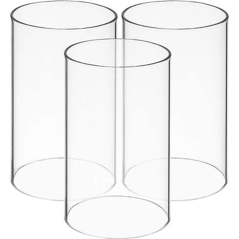 Lot de 3 couvercles de bougies en verre transparent, protections coupe-vent, accessoires pour bougies (1/4)