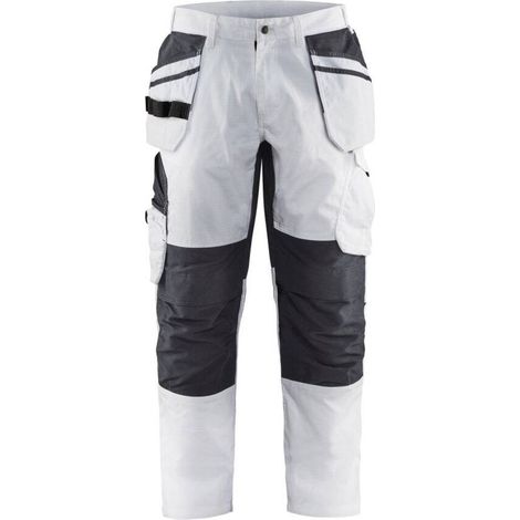 Pantaloni da lavoro elasticizzati per pittore 1096 - Bianco/Grigio scuro 4XL - FR(58) - SE(C64) - Standard (1/4)