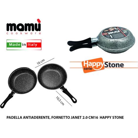 Mamù Fornetto Alto con doppio manico, antiaderente, alluminio, PFOA free, antigraffio, resistente al forno, Ø 16 cm