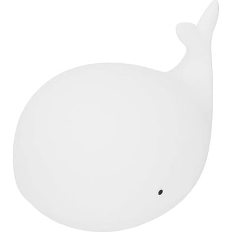 Veilleuse USB en forme de baleine 1,3 W, lampe de chevet en silicone 7 couleurs, blanche (1/5)