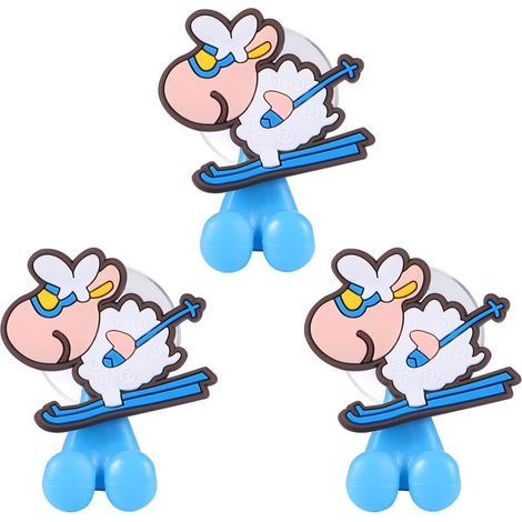 Porte-brosse à dents bleu motif dessin animé 3 pièce (1/5)
