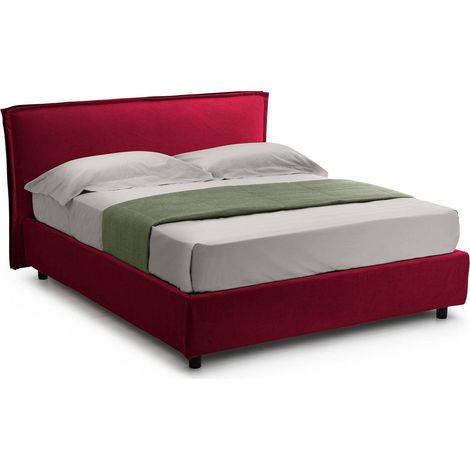 Letto Singolo Bruino, Sfoderabile, Contenitore Made in Italy, Rosso (1/5)