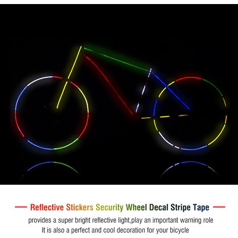 2 rouleaux d'autocollants réfléchissants de sécurité pour roues de vélo (rouge) (1/5)