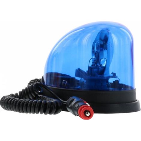 Gyrophare magnétique bleu 12V 55W – Indice de protection IP65 – Fixation facile pour véhicules d'urgence – Câble spiralé inclus