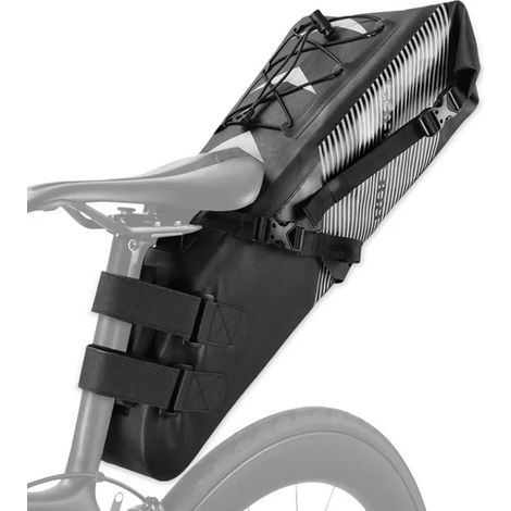 Borsa sottosella impermeabile per bicicletta, 10 litri - nera (1/5)