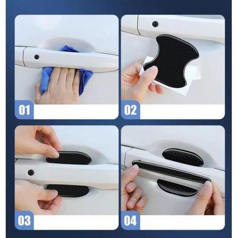 Protection Portière Voiture,films autocollants de poignée de porte de voiture,Garniture de protection de rétroviseur Réfléchissant (1/4)