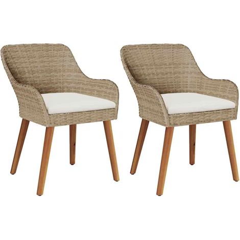 Maison Exclusive - Gartenstuhl 2 pcs Beige 62,5 x 55 x 82 cm Poly