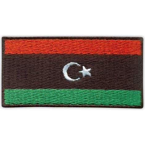 Libysche Flagge als Aufnäher – zum Aufbügeln/Heißsiegeln – gestickter Aufnäher/Abzeichen/Emblem