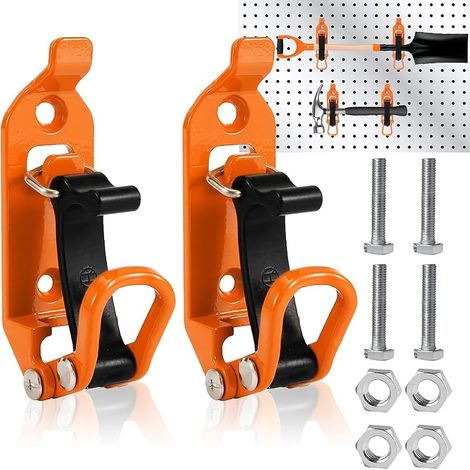 2-teiliges Schaufelhalterungsset für Dachträger, orangefarbene Schaufelhalterung mit 4 Schrauben und 4 Muttern, Wandhalterungen, Klemmbefestigungsset, Zubehör für Dachträger, LKWs und Boote (1/5)