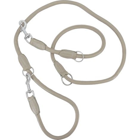 Kieffer Hundeleine Ultrasoft Horsebit, rundgenäht, 2m, 10mm - Taupe/Chrom (1/3)