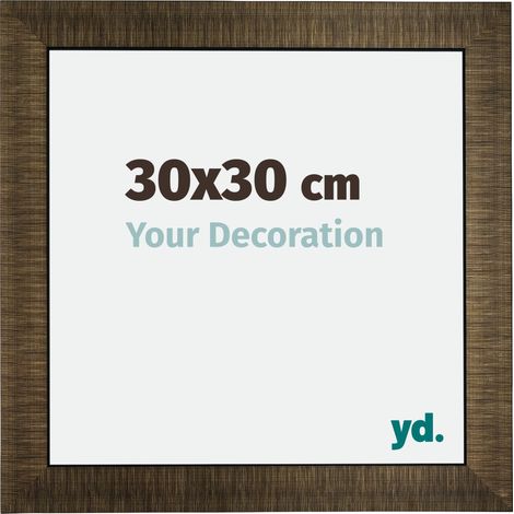 yd. - Cadre photo 30x30 - Champagne Brosse - Bois - Leeds (1/5)