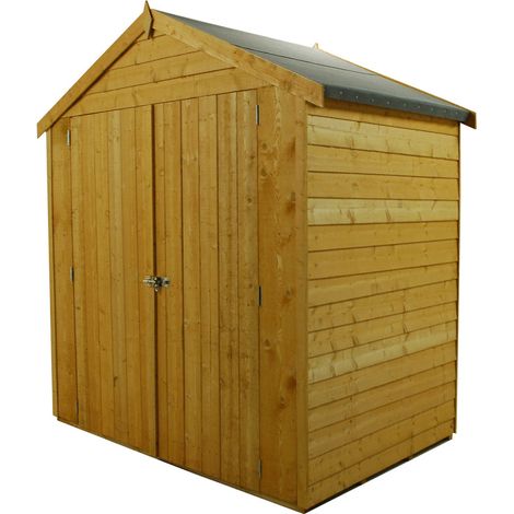 Overlap Double Door Garden Shed - Dip Treated Approx 4 x 6 Feet (1/5)
