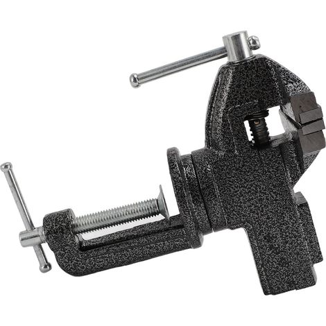 Étau de table 360° rotatif universel mini étau d'établi mors 75 mm ouverture max 62 mm noir (1/5)