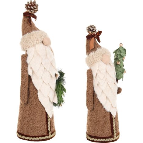 Set di 2 statuette di gnomi marroni in feltro fatte a mano Pitea (1/5)